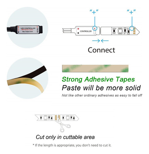 Tira De Luz Led Con Control Remoto, Alimentada Por Usb, 16