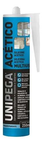 Silicona Acida Transparente 280ml Pack 4 Unidades Unipega 