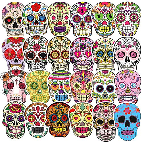 Pegatinas De Calaveras De Azúcar 50 Piezas Calcomanía...