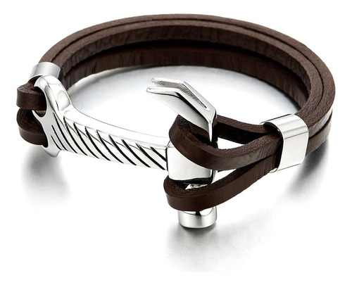 Coolsteelandbeyond Pulsera De Acero Inoxidable Con Martillo 