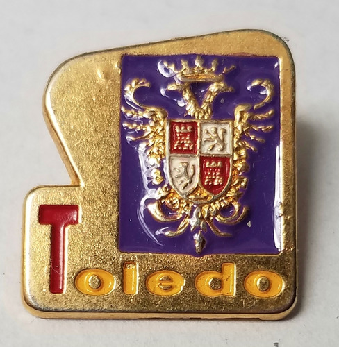 Pin Bronce Prendedor Escudo Heraldica Toledo España 