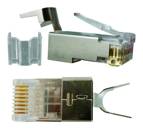 Funda 10 Conectores Rj-45 Cat6a Ftp Blindados Qpcom 8p8c