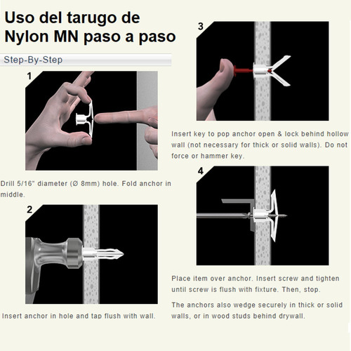 100 Tacos Tarugos Anclaje Nylon Ladrillo Hueco Durlock 10.mm