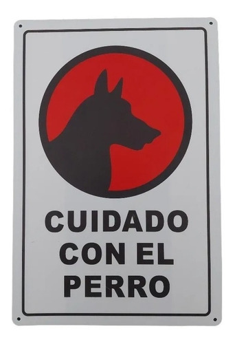 Señaletica Cartel Adhesivo Cuidado Con El Perro 20x30cm
