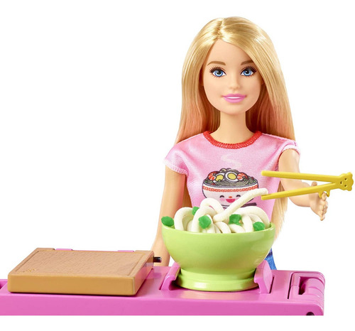 Barbie Chef Fideos Muñeca Prepara Comida Oferta