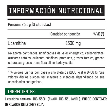 Suplemento Deportivo Ena Carnitina Pro Burn 60capsulas