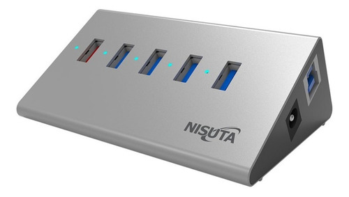Hub Usb 3.0 Nisuta De 4 Puertos + 1 Qc 3.0 De Carga Rápida