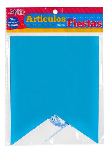 Banderines Lisos Colores Fiesta Cumple Decorar Mylin 12pz Color Azul