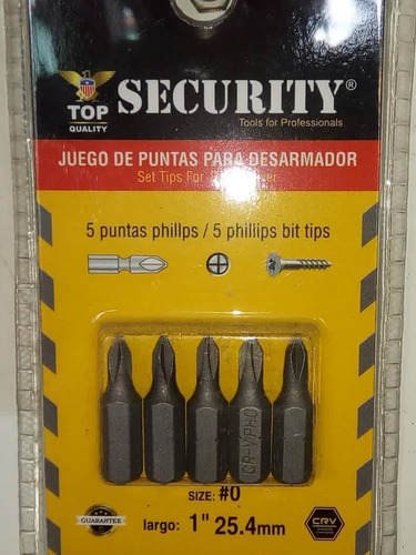 Juego De Puntas Para Desarmador Marca Security