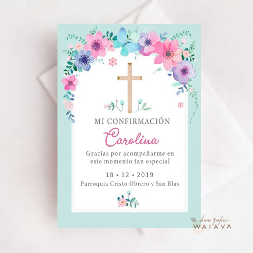 Imagen 5 de 10 de Estampas Confirmación Tarjetas Nenas X 4u