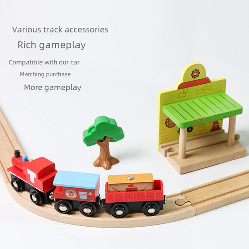 Pista De Tren De Madera Con Cuenta Única En Forma De V