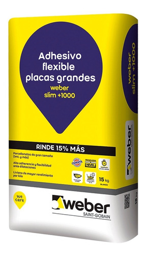 Pegamento Flexible Termico Weber Slim +1000 15kg Sibaco