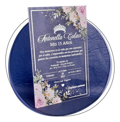 24 Invitaciones De Acrilico 10x15 - A Color 