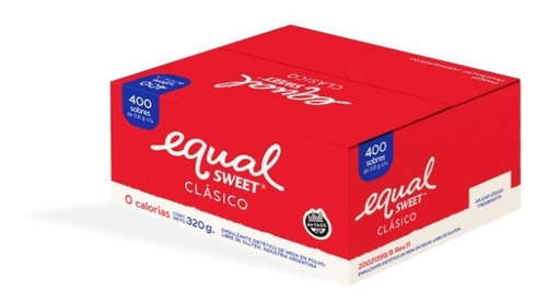 Edulcorante Equal Sweet Clas. 400 Sobres 320grs Pack 2 Unid