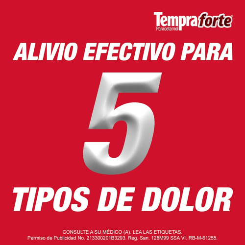 Pack 2 Cajas De Tempra Forte Paracetamol 650mg De 24 Uni C/u