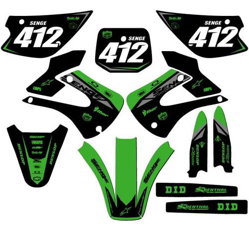 Fenders Kx 100 Binary Green Senge Graphics Kit Completo Para