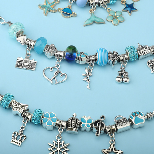 Brazalete Azul De Cristal Diy