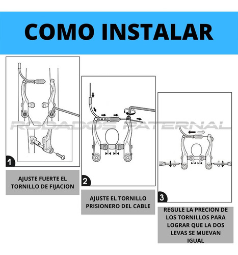 Imagen 4 de 9 de Kit Frenos V-brake Para Bicicleta Resina Completo Con Cables