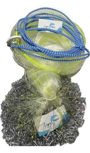 Tarrafa De Corrente Com Argola 22mts Roda,malha 3.5 Fio 0.50