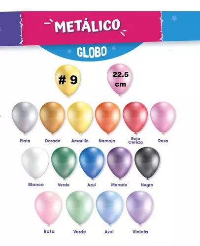 100 Globos Metalizados Color PLATA 