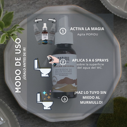 Imagen 3 de 5 de Popidu® Neutraliza Olores Aromatizante Baño. African S 75ml