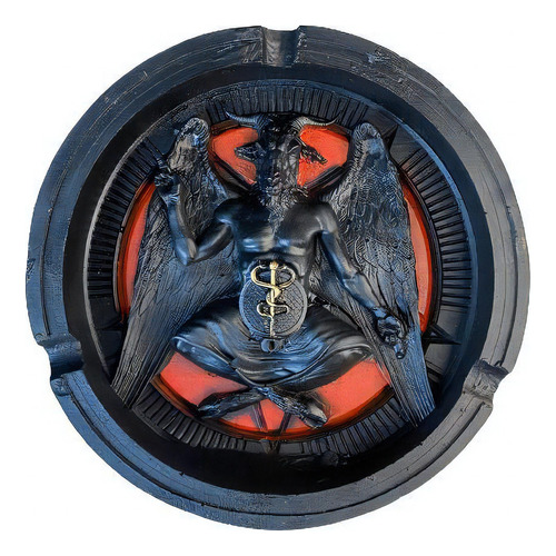 Cinzeiro Baphomet - Resina 14cm Cor Preto