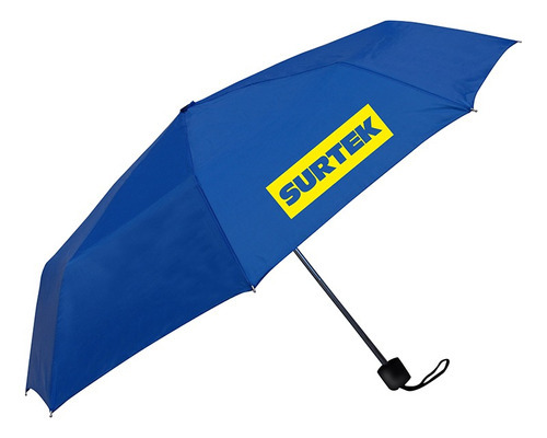 Paraguas Compacto Con Funda Par100 Surtek Color Azul Diseño de la tela Liso
