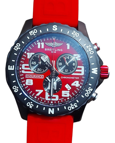 Reloj Genérico Breitling Chronometre Endurace Pulso Rojo-aaa
