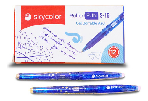 Roller Lapicera Gel Borrable Azul Skycolor X1u
