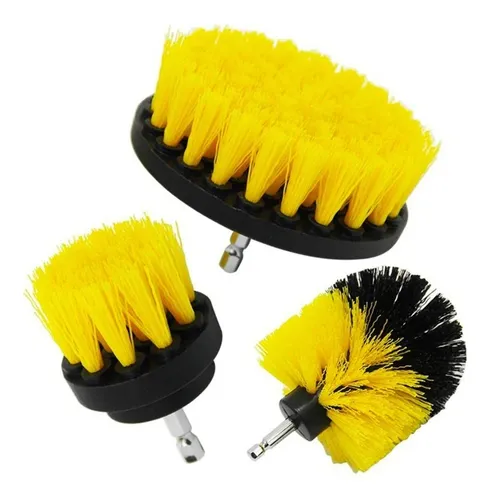 Kit De 3 Cepillos Para Taladro Pulidora Limpieza Auto Tapiz