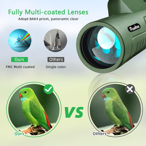 Telescopio Monocular De 12 X 50 Pulgadas Para Adultos Con Ad