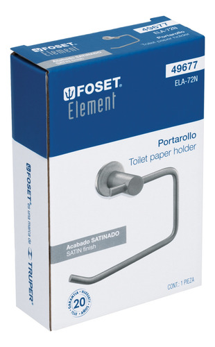 Portarollo Metalico A/satinado Con Tornilleria Foset 49677