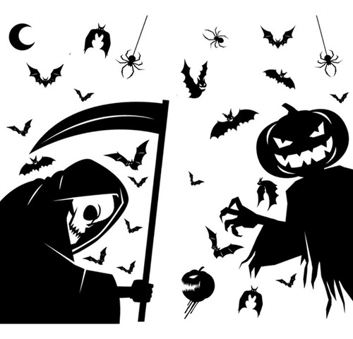 Adhesivos Para Ventanas De Halloween, 8 Unidades, Con Crista