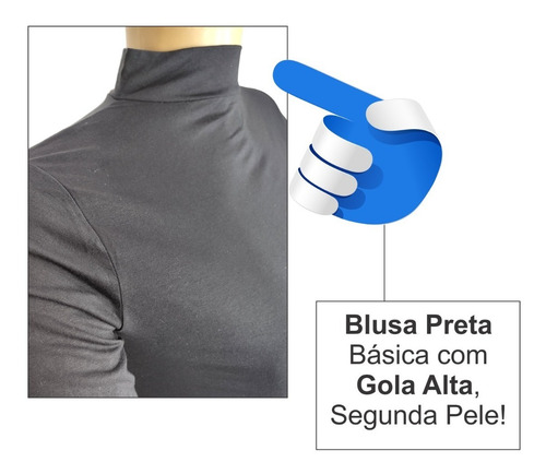 Imagem 3 de 7 de Blusinha Blusa Gola Alta Outono Inverno Segunda Pele Quente