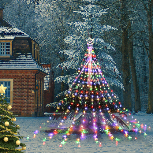 Lamp String Tree String Lights Waterfall Pentagram Patio