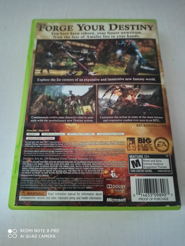 Kingdoms Of Amalur Reckoning X Box 360 Compatible Con One (Usado)