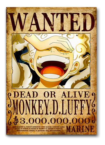 Lamina Poster Afiche A3 Wanted Monkey D Luffy One Piece