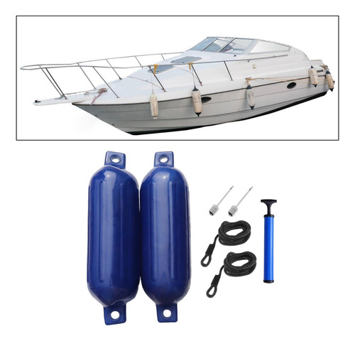 2 Uds Guardabarros De Barco 4,5 ''x 16'' Parachoques De Azul
