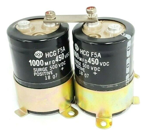 Lot Of 2 Hitachi Hcgf5a 1000 Mfd 450 Vdc Capacitors Surg Qtt