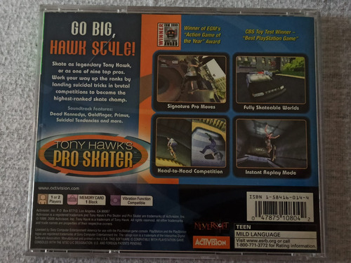 Tony Hawk's Pro Skater Ps1 Playstation Original Físico (Usado)