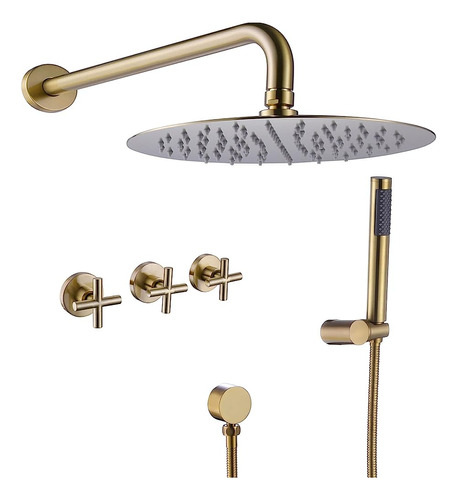 Rbrohant Gold Shower System Brass Shower Faucet Set, 10 PuLG