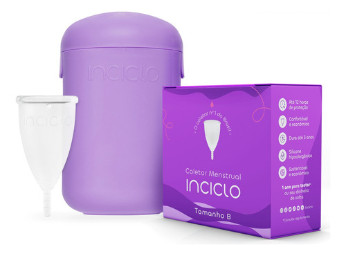 Kit Coletor Menstrual Inciclo + Cápsula + Os Tamanhos Cor B + Lavanda