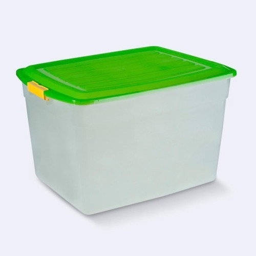 Caja Organizador Plastico Apilable Con Tapa Taper 42 Litros Colombraro