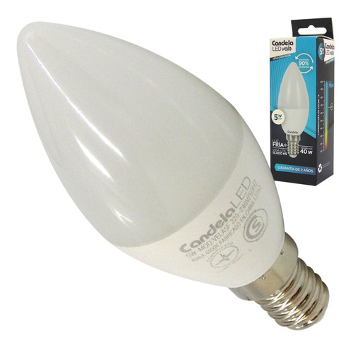 Lampara Led Vela Velita 5w Rosca E14 220v 15.000hs Luz Fría