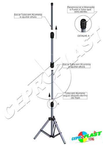 06 Porta Banner C/ Garras 1,80 Suporte Pedestal
