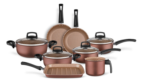 Imagen 1 de 10 de Bateria Cocina Cacerola Olla Antiadherente 8 Pzas Flora Mta