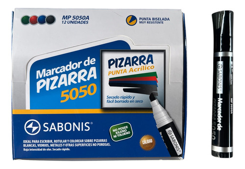 2 Set De 12 Marcadores P/pizarra Con Punta Biselada Sabonis