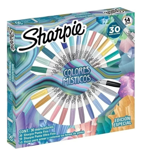 Ruleta 30 Marcadores Colores Sharpie+ Slime Glow In The Dark