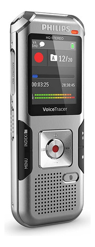 Grabadora De Voz Recargable Philips 8 Gb 2microfonos Dvt4010 Color Plateado