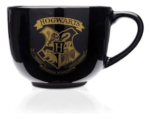 Canecao Harry Potter Brasao De Hogwarts Imaginarium Cor Preto HP